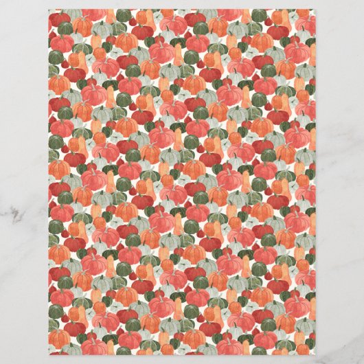 Illustrated Pumpkin Patch Scrapbook Paper (裏面)