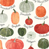 Illustrated Pumpkin Types with Labels ラッピングペーパー