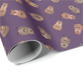 Illustrated Quokkas on Dark Purple ラッピングペーパー (ロールコーナー)