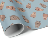 Illustrated Quokkas on Light Gray-Blue ラッピングペーパー (ロールコーナー)