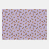 Illustrated Quokkas on Light Purple ラッピングペーパーシート (正面2)