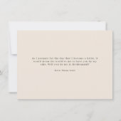 Illustrated Rose Jr. Bridesmaid Proposal Card サンキューカード (裏面)