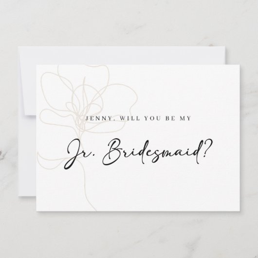 Illustrated Rose Jr. Bridesmaid Proposal Card サンキューカード (正面)