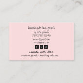 Illustrated Sheep Knitting Pink Business 名刺 (裏面)