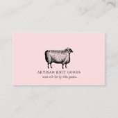 Illustrated Sheep Knitting Pink Business 名刺 (正面)