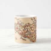 Illustrated Vintage Map of Sicily Mug コーヒーマグカップ (中央)