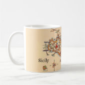 Illustrated Vintage Map of Sicily Mug コーヒーマグカップ (左)