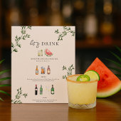 Illustrated Wedding Bar Menu Poster ポスター