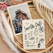 Illustrated Whimsical Hand-Drawn Wedding セーブザデート