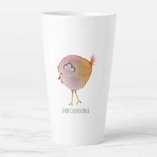 Illustratie chubby chicken Bella カフェラテマグ (正面)