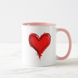 Illustration artistique d’un cœur rouge éclatant. マグカップ