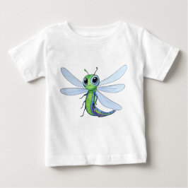 Illustration avec une libellule cartoon ベビーTシャツ
