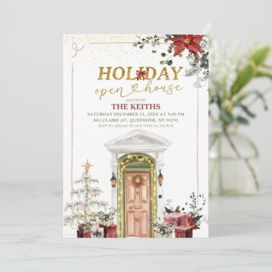 Illustration Christmas Holiday Open House 招待状 (スタンド正面)