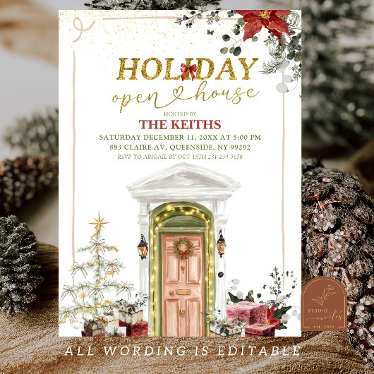 Illustration Christmas Holiday Open House 招待状