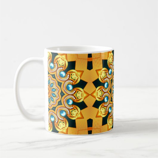 illustration decorative background frame with patt コーヒーマグカップ (左)