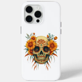Illustration d'un Crâne de Fête des Morts iPhone 15 Pro Maxケース