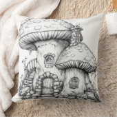 Illustration féérique de maison champignon 🍄 クッション (ブランケット)