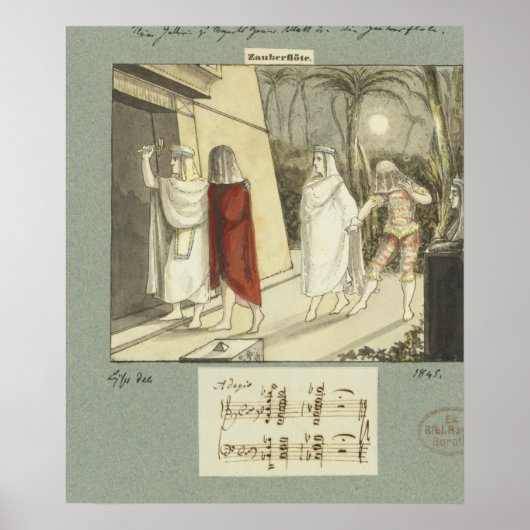 Illustration for Mozart's 'The Magic Flute', 1845 ポスター (正面)