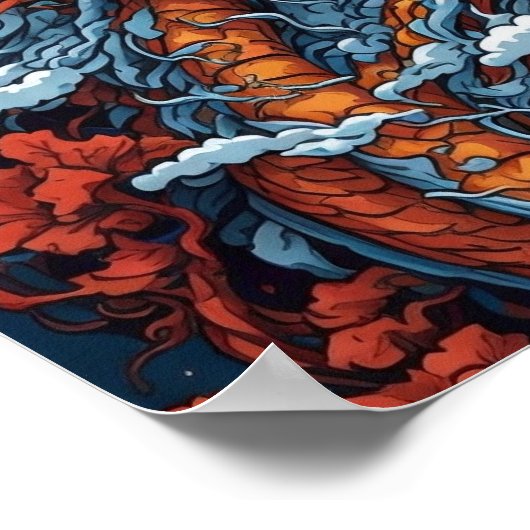 Illustration Japanischer Drachen ポスター (角)