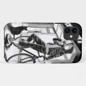 Illustration Manga Monochrome - Fille Cyberpunk Case-Mate iPhoneケース (裏面(横))