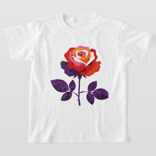 Illustration of a colorful rose tシャツ (レイダウン)