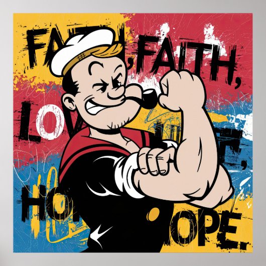 illustration of a pop art cartoon sailor character ポスター (正面)