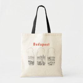 Illustration of Budapest and hungarian parliament トートバッグ