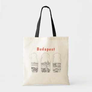 Illustration of Budapest and hungarian parliament トートバッグ