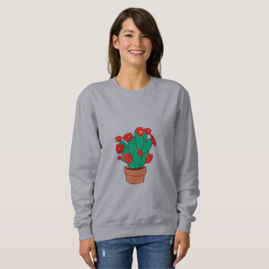 Illustration of cacti スウェットシャツ (正面フル)