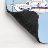 Illustration of Cessna 172 Skyhawk Airplane Design マウスパッド (コーナー)