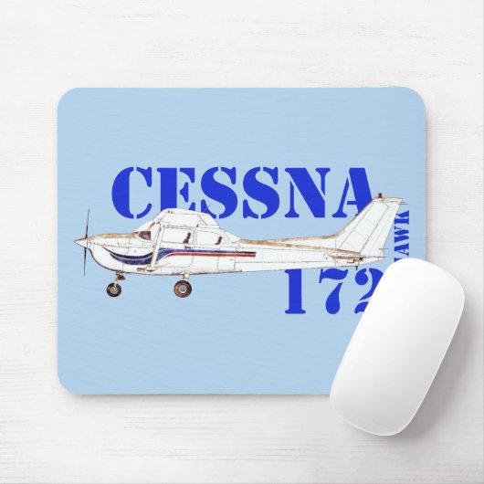 Illustration of Cessna 172 Skyhawk Airplane Design マウスパッド (マウス)