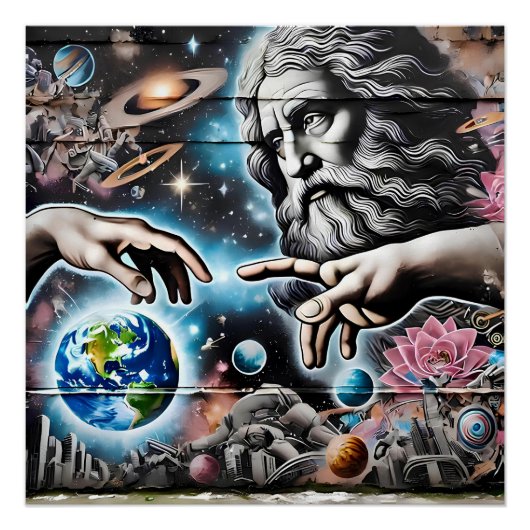 illustration of god creating the universe ポスター (正面)