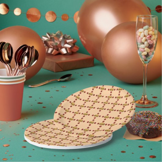 Illustration of hamburger patterns  ペーパープレート (複数)