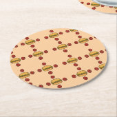 Illustration of hamburger patterns  ラウンドペーパーコースター (アングル)