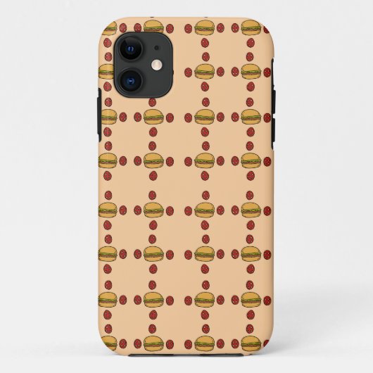 Illustration of hamburger patterns Case-Mate iPhoneケース (裏面)