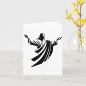 Illustration Of Jesus Christ Shadow With Open Arms カード (黄色い花)