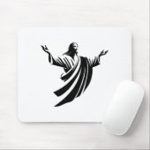 Illustration Of Jesus Christ Shadow With Open Arms マウスパッド (マウス)
