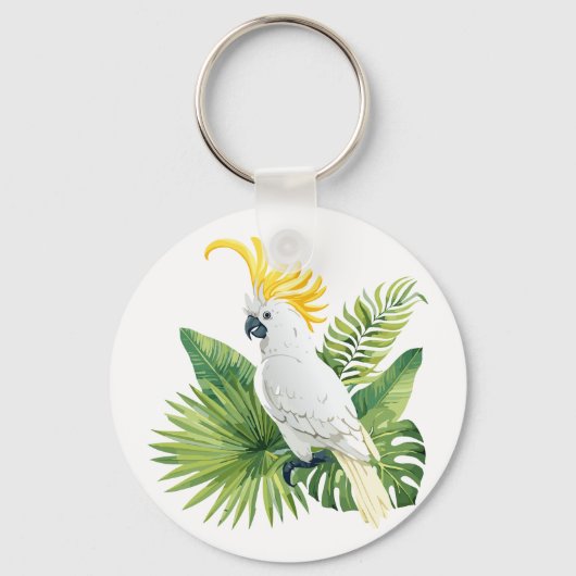 Illustration of parrot cockatoo キーホルダー (正面)