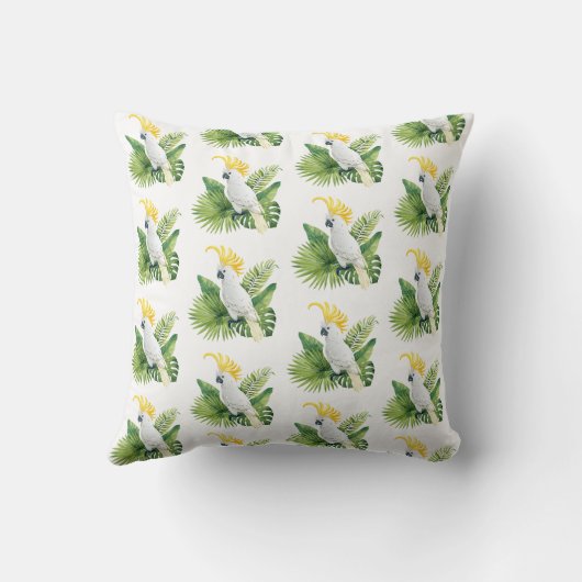 Illustration of parrot cockatoo クッション (裏面)