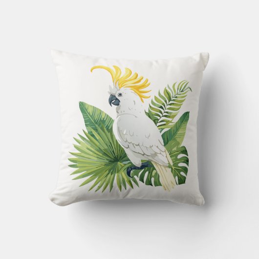 Illustration of parrot cockatoo クッション (正面)