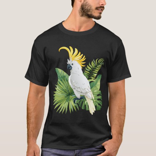 Illustration of parrot cockatoo tシャツ (正面)