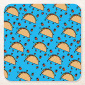 Illustration of tacos  スクエアペーパーコースター (正面)