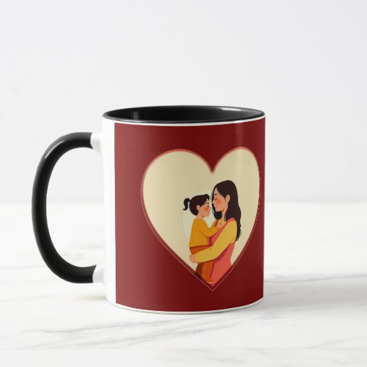 Illustration of the love between mother and daught マグカップ (左)