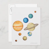 Illustration of the planets of the solar system ポストカード (正面/裏面)