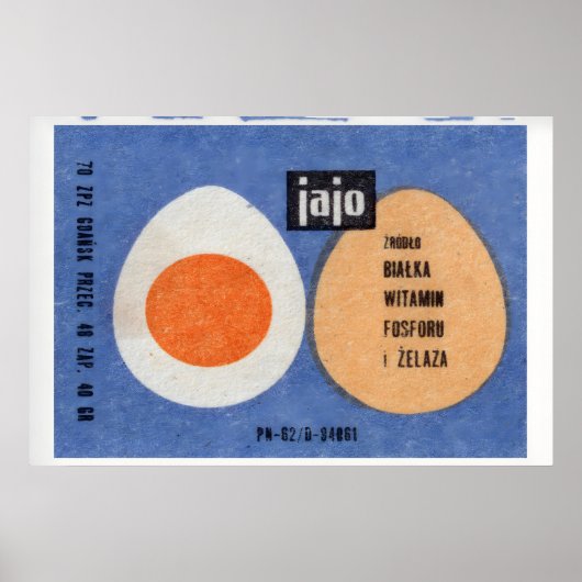 Illustration Of Two Eggs, One Whole Poland ポスター (正面)