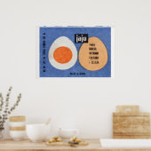 Illustration Of Two Eggs, One Whole Poland ポスター (キッチン)