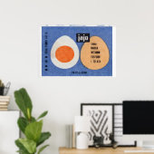 Illustration Of Two Eggs, One Whole Poland ポスター (ホームオフィス)