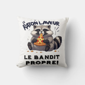 Illustration Raton Laveur Humour  Le Bandit Propre クッション