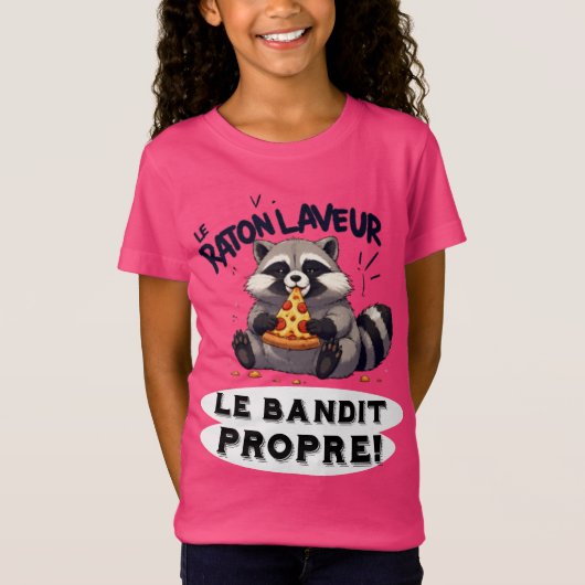 Illustration Raton Laveur Humour  Le Bandit Propre Tシャツ (正面)