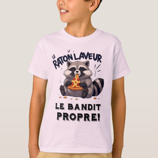 Illustration Raton Laveur Humour  Le Bandit Propre Tシャツ (正面)